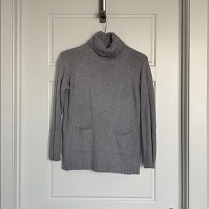 Gray turtleneck sweater